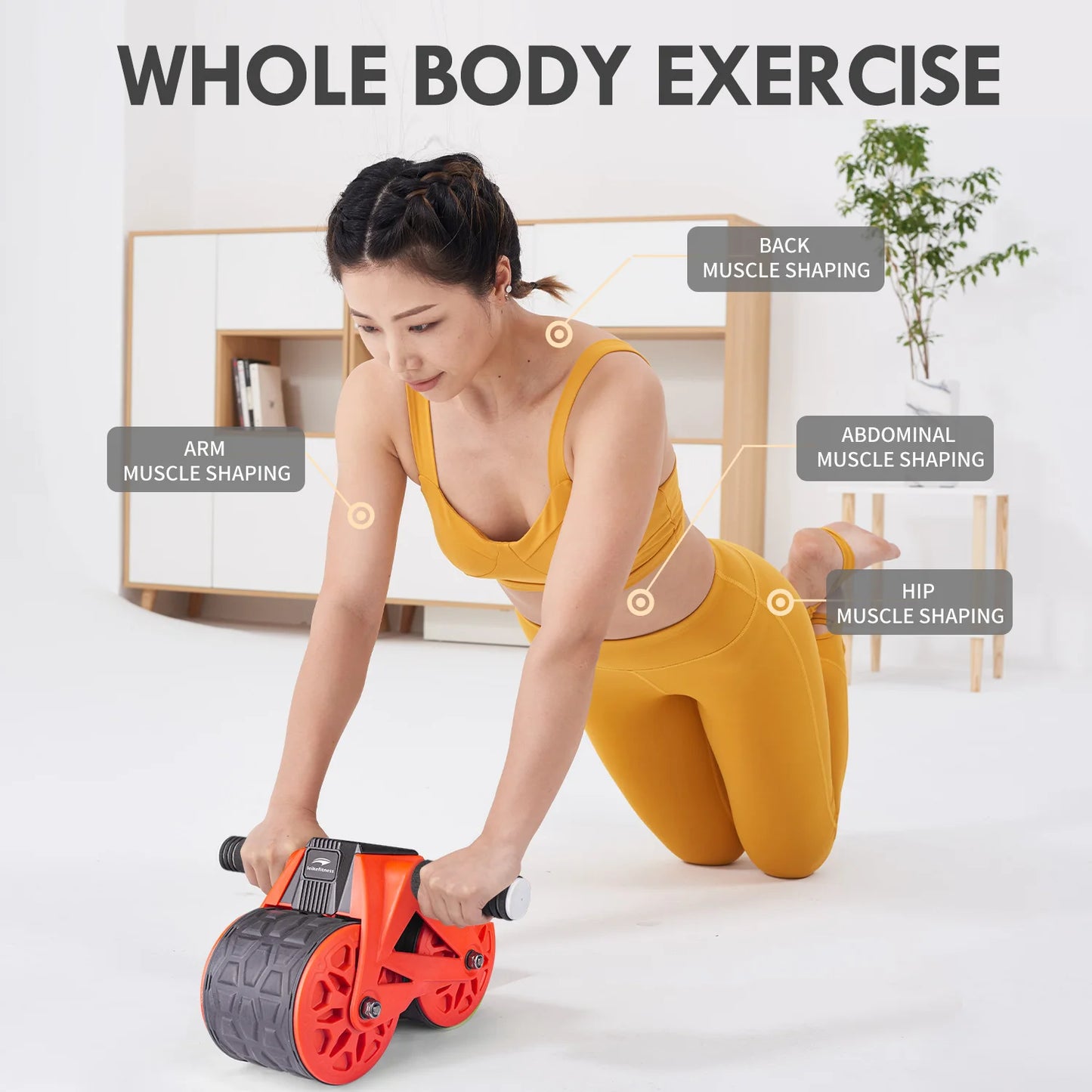 Ab Wheel Roller w/ Automatic Rebound