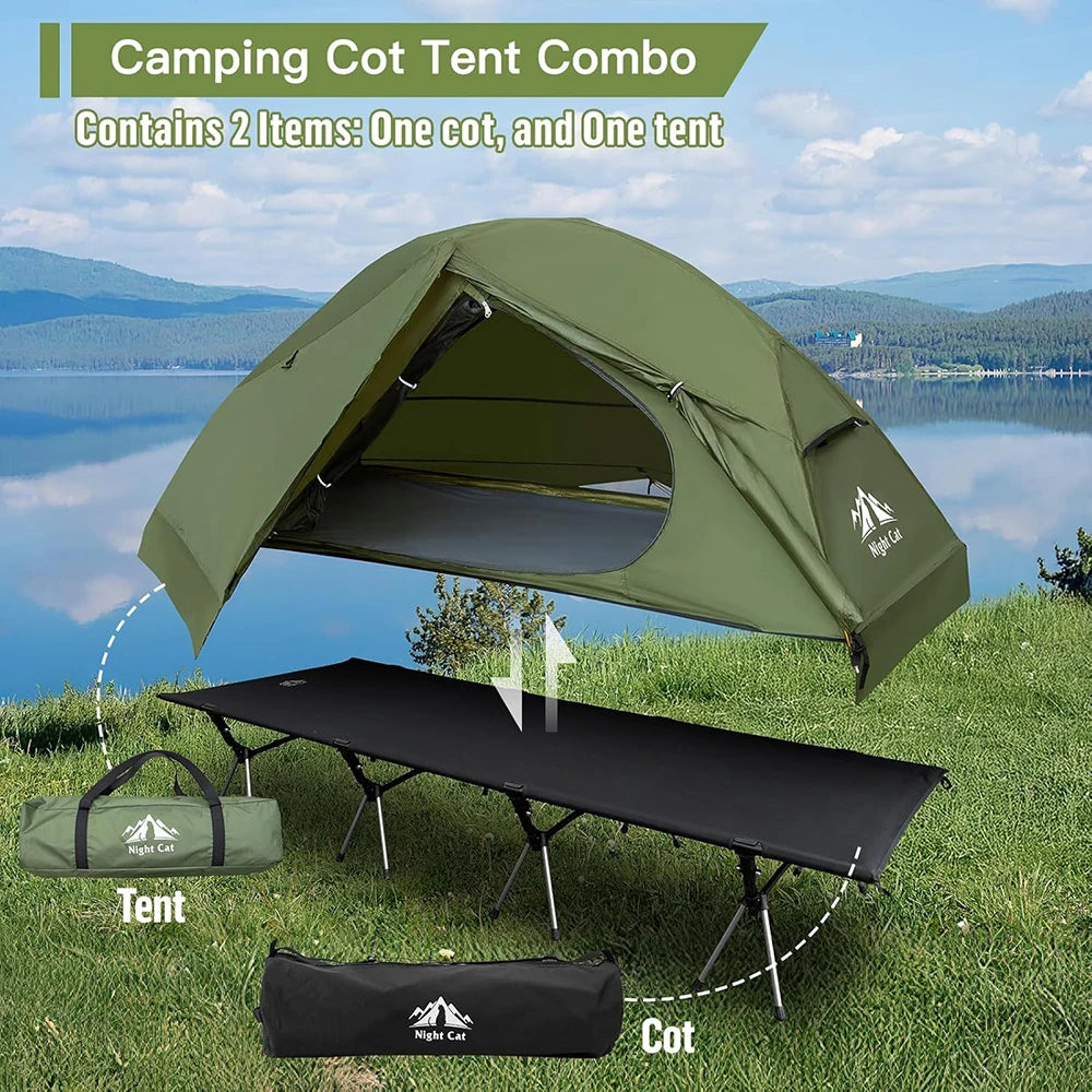 Elevated Camping Cot Tent for 1 Person