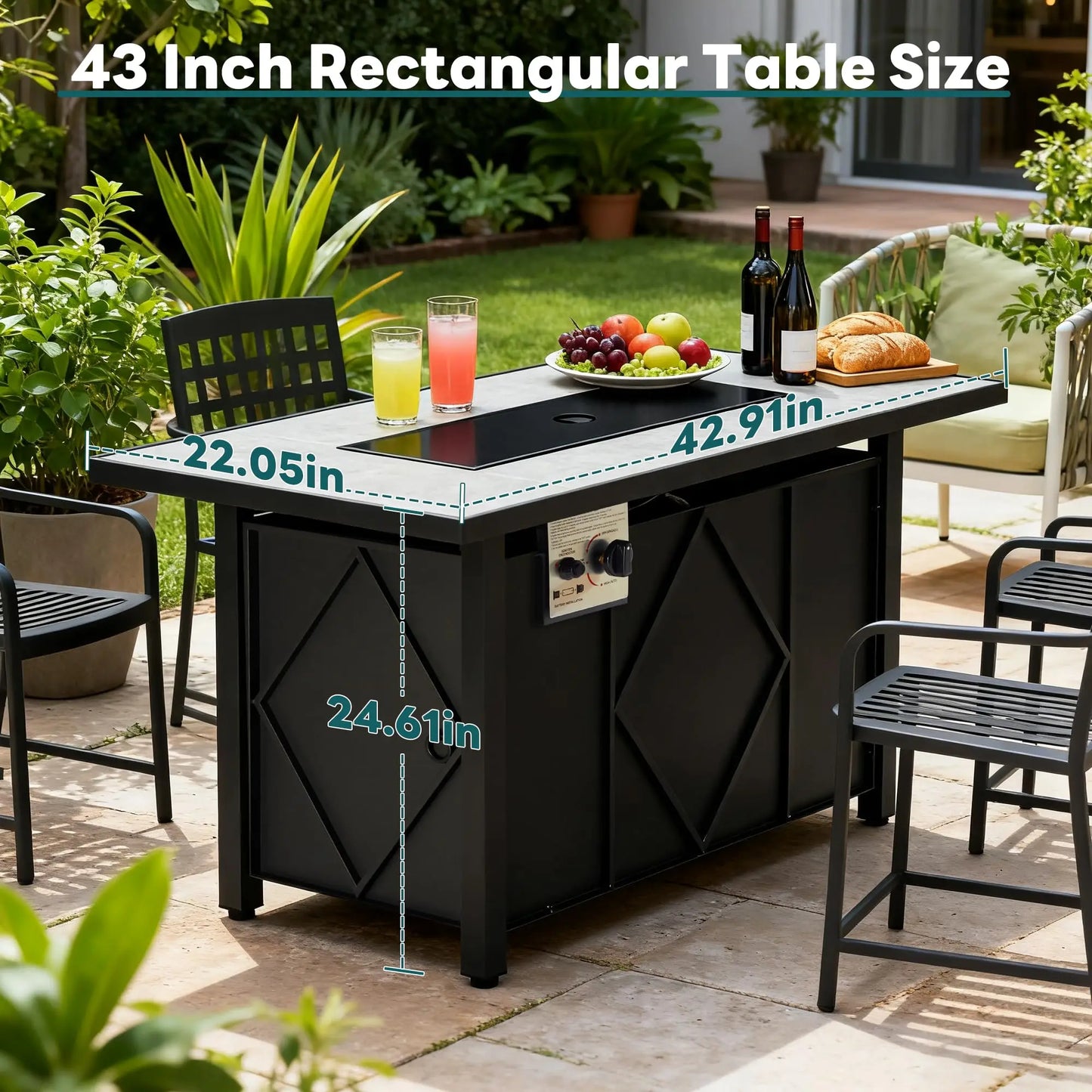 43 Inch Outdoor Propane Fire Pit