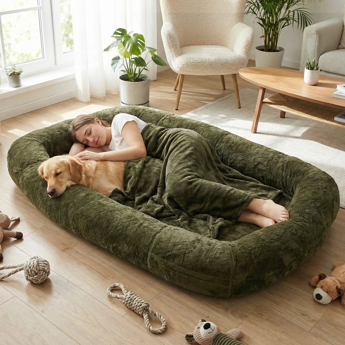Human Dog Bed 71x47x12in Washable