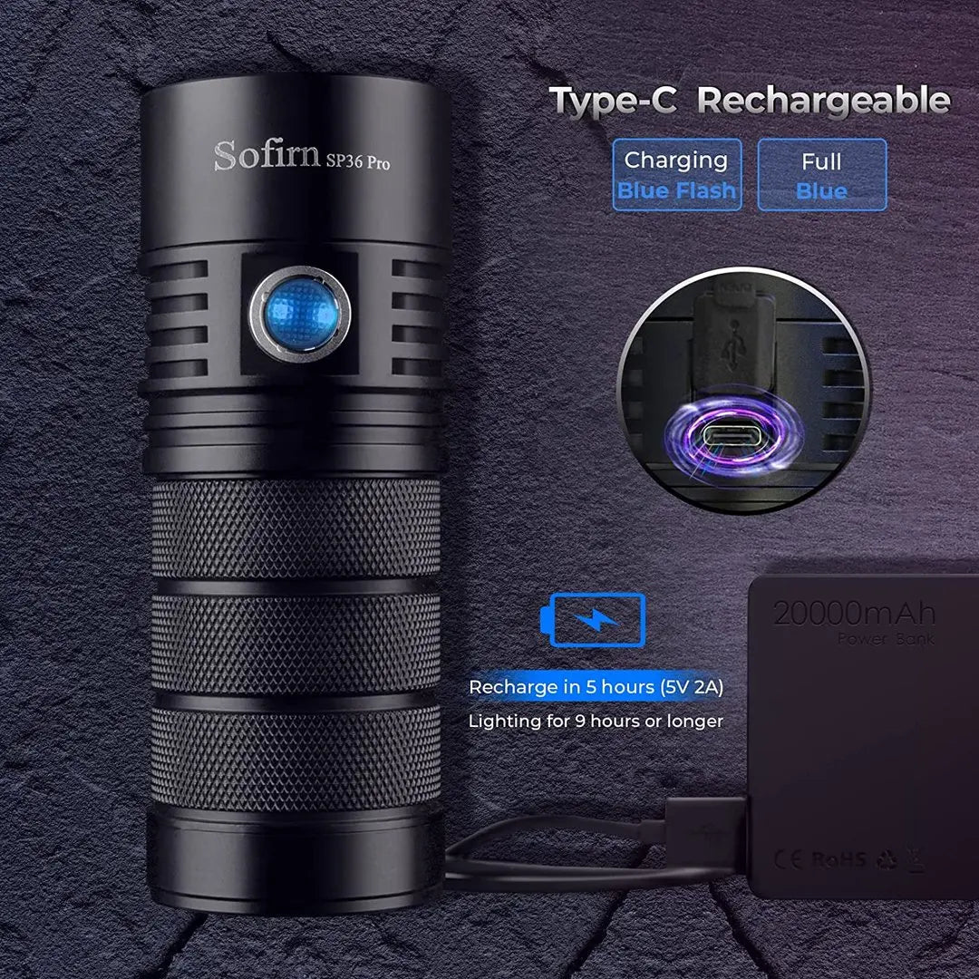 8000lm Powerful LED Flashlight