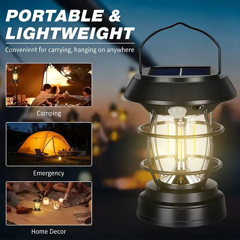 Solar Motion Sensor Lantern Rechargeable