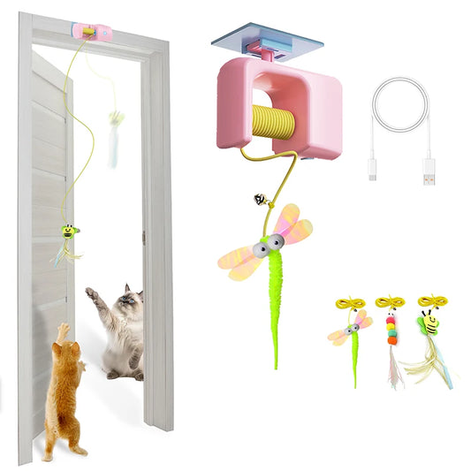 Interactive Hanging Cat Retractable String