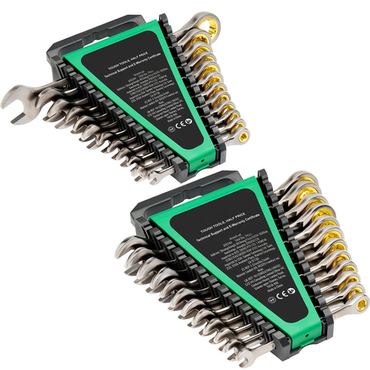 Combination  Ratcheting Wrench Set with Organizer Rack SAE and Metric