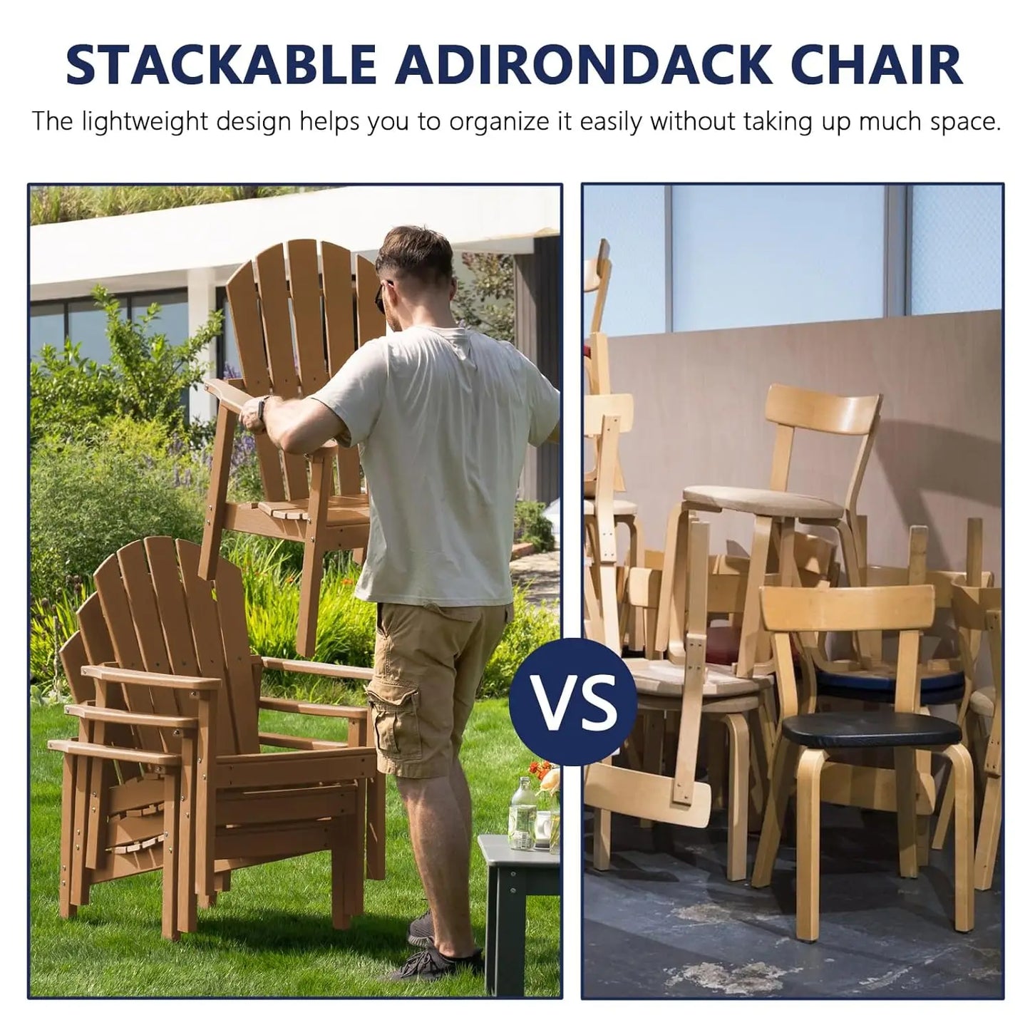 Stackable Adirondack Chairs Set of 4