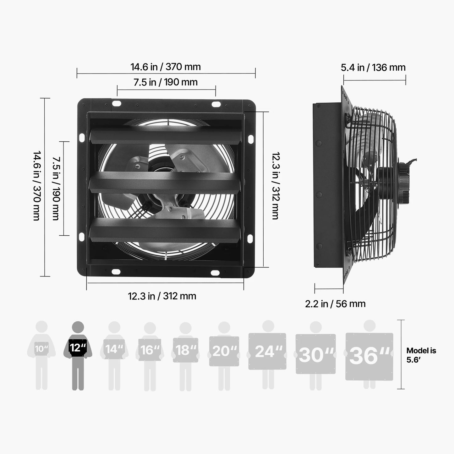 Wall Mounted Attic Vent Fan with Smart Programming