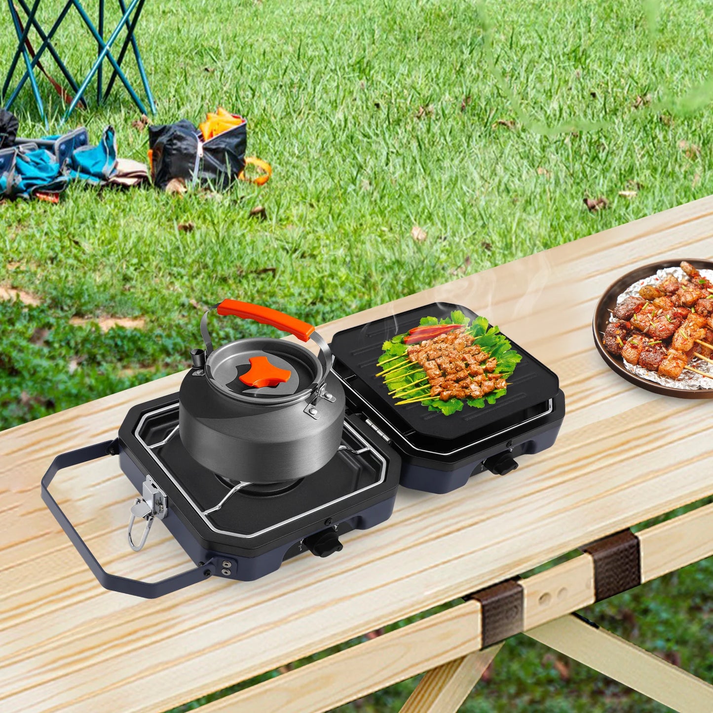 Camping Stove with Grill Pan