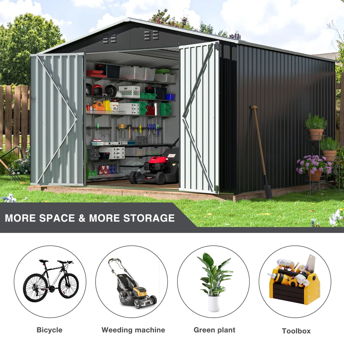 Galvanized Steel Storage Shed