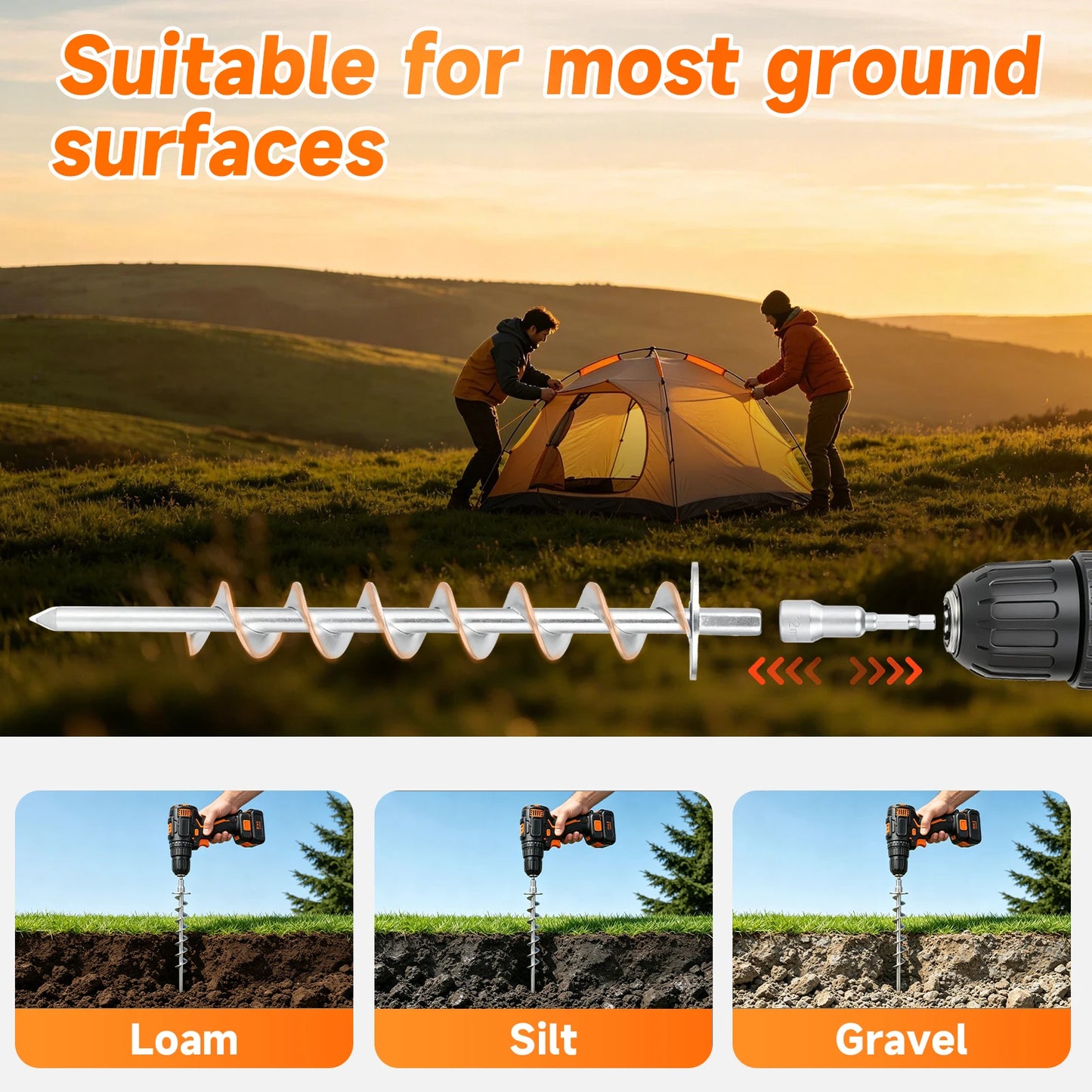 15-Inch Heavy-Duty Anchor  For Tent