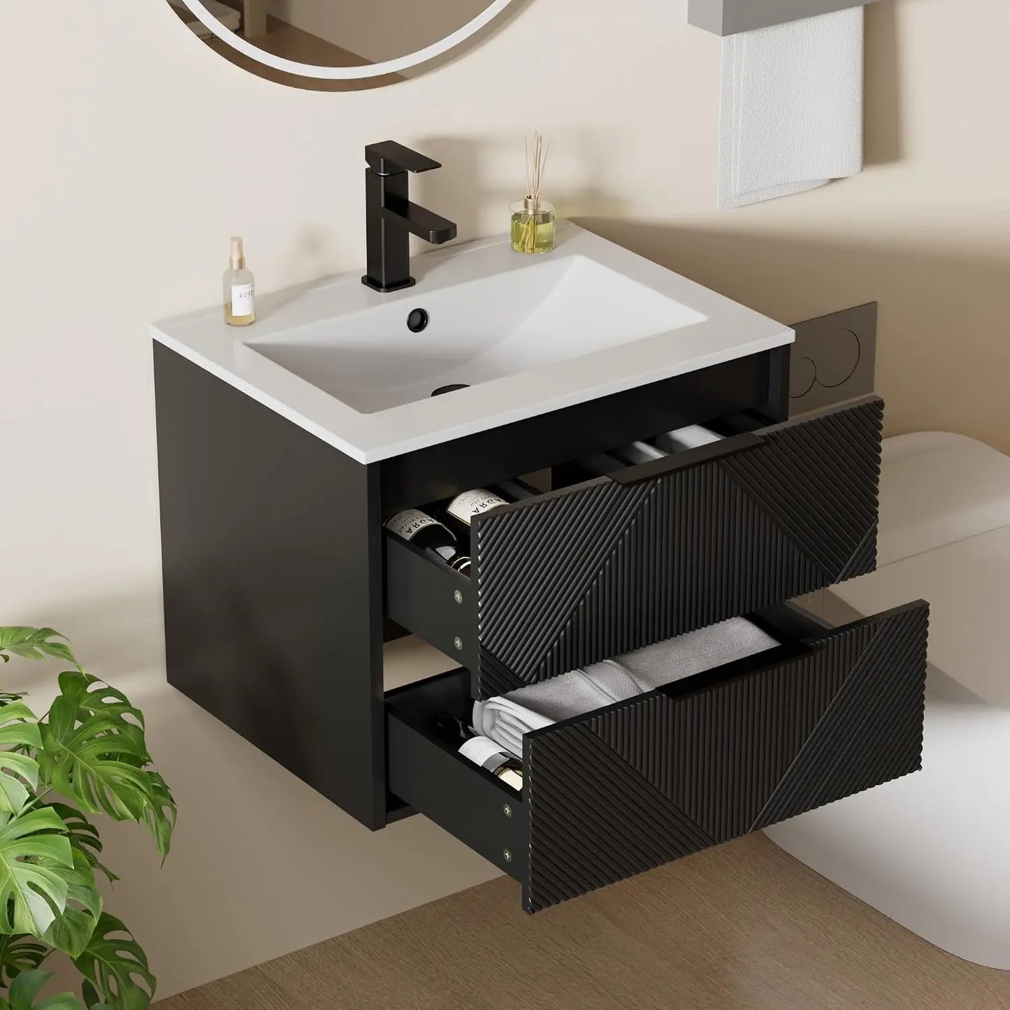 24" Floating Bathroom Vanity with Sink