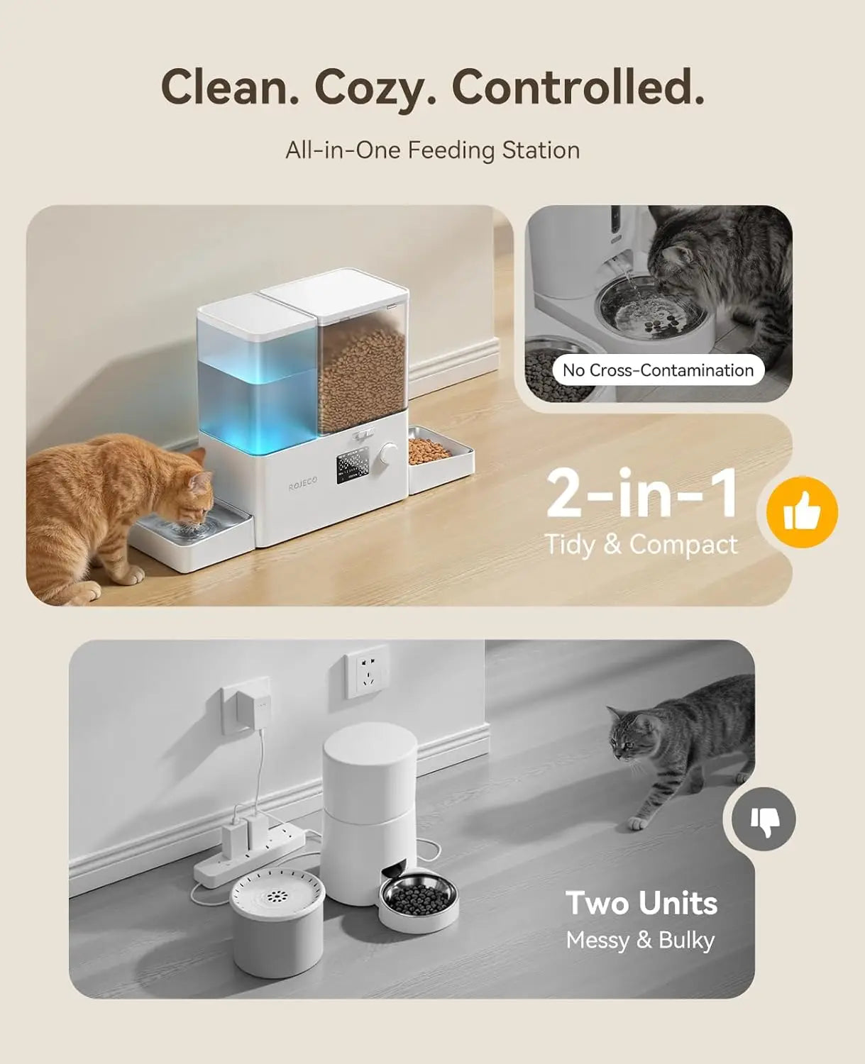 2-in-1 Pet Feeder & Water Dispenser