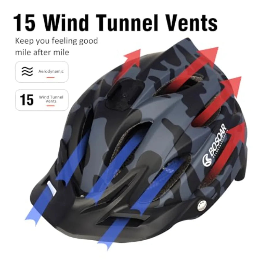 Adult Cycling Helmet with Camera Mount and Detachable Visor