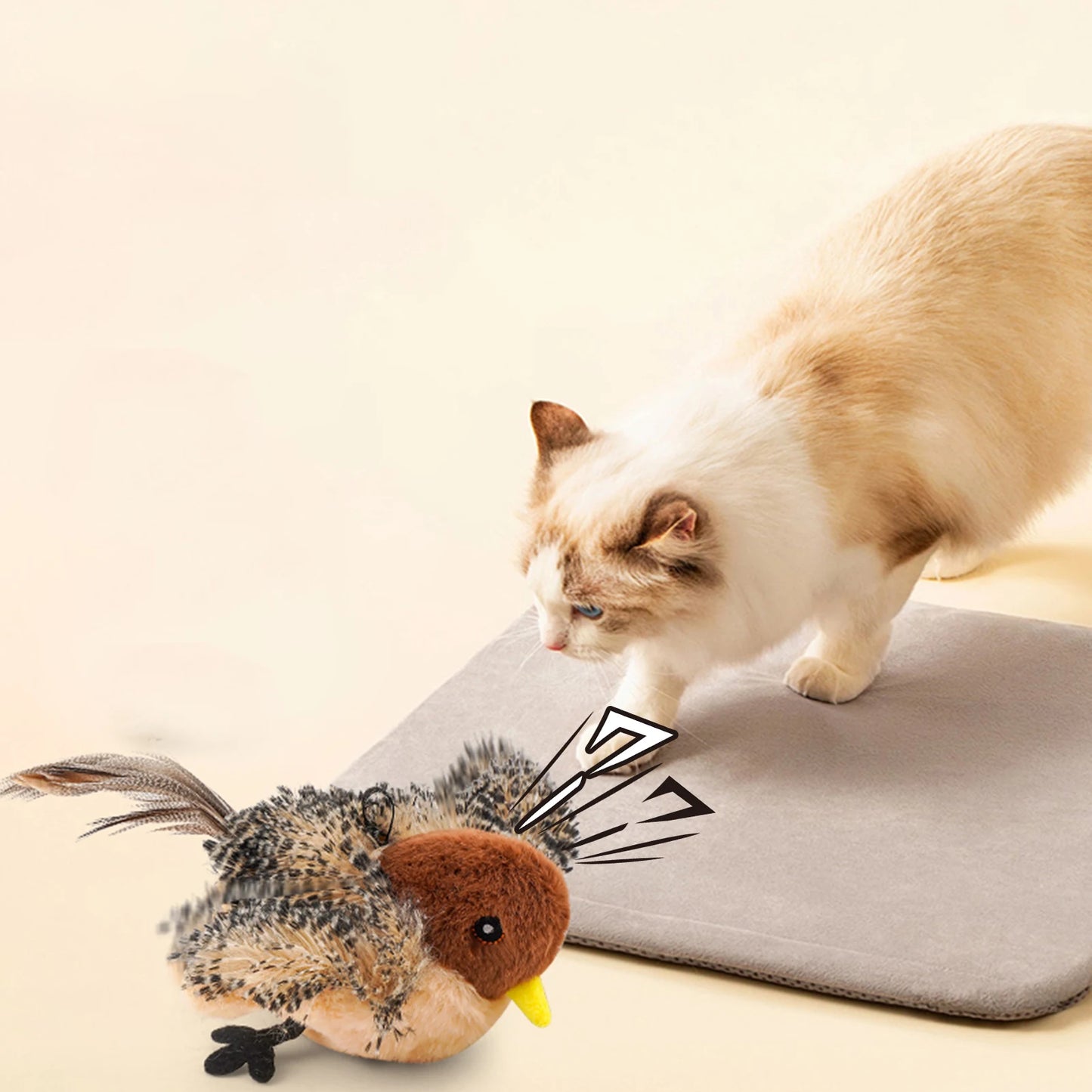 Remote Control Simulated Chirping Bird Cat Toy