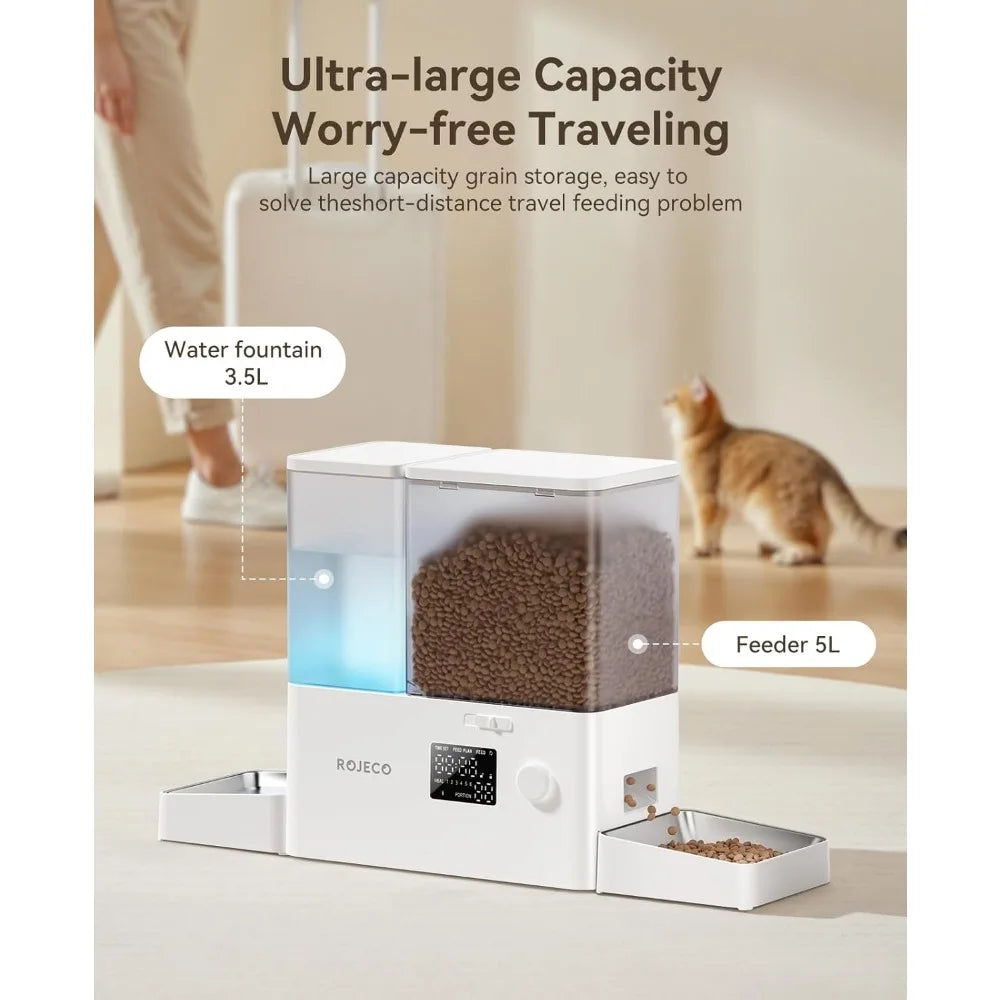 Automatic Pet Feeder & Water Dispenser Set