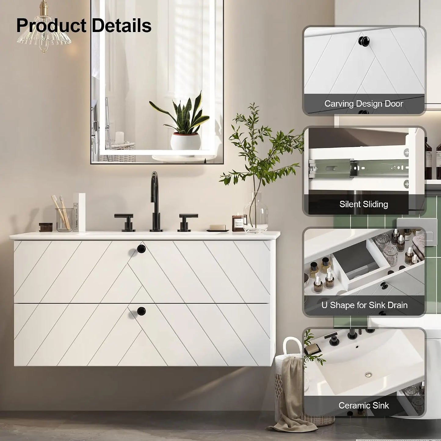 36 Inch Floating Bathroom Vanity