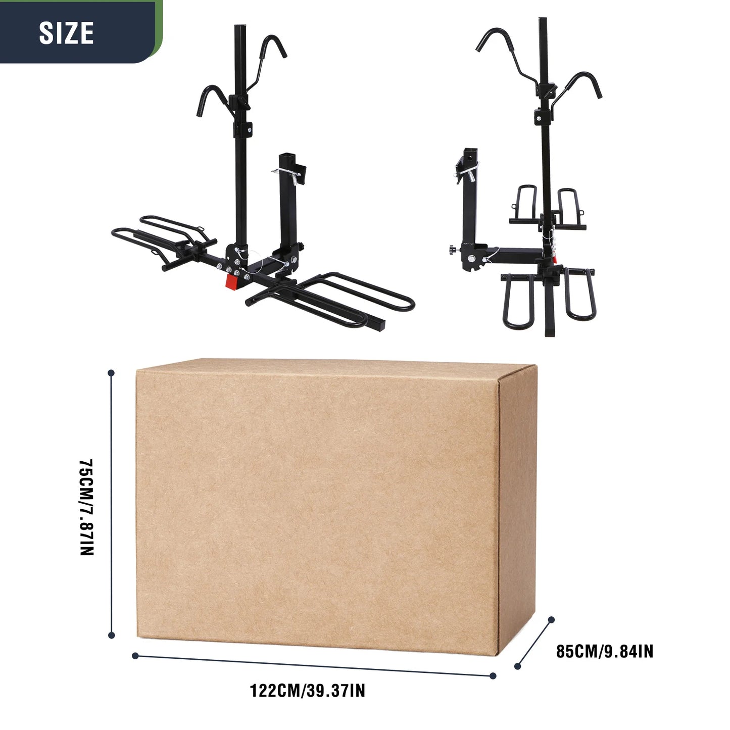 Hitch Mount  E-Bike Rack for 1.25in and 2in Receiver 132lbs