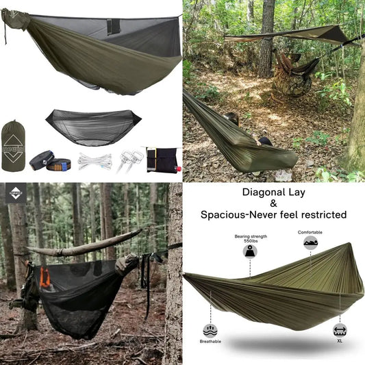 12Ft Camping Hammock with Mosquito Net