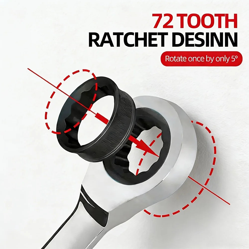 12pcs Combination  Metric Ratchet Wrench Set