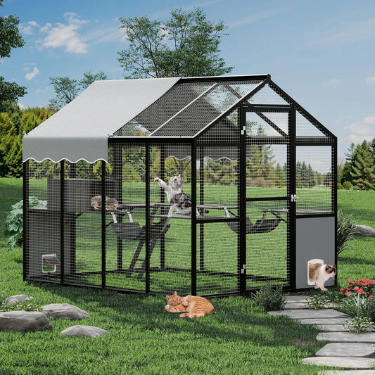 Aluminum Outdoor Catio Enclosure For Multiple Cats