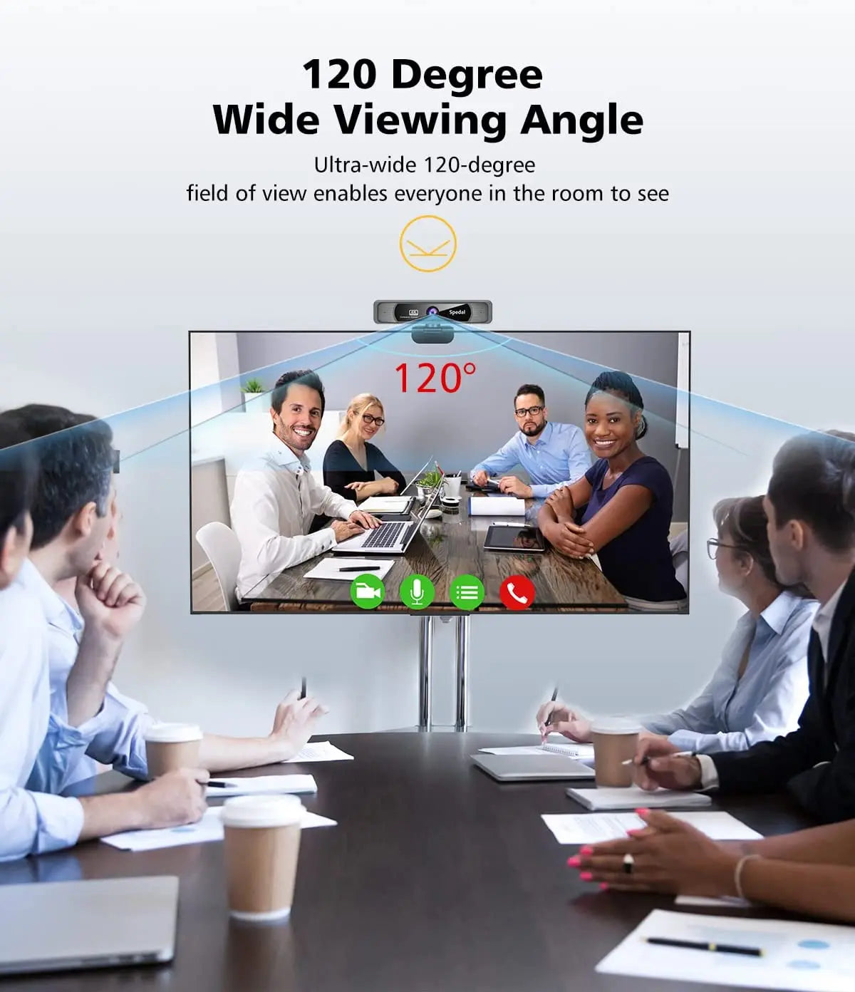 Wide Angle Webcam With Microphone Remote Control