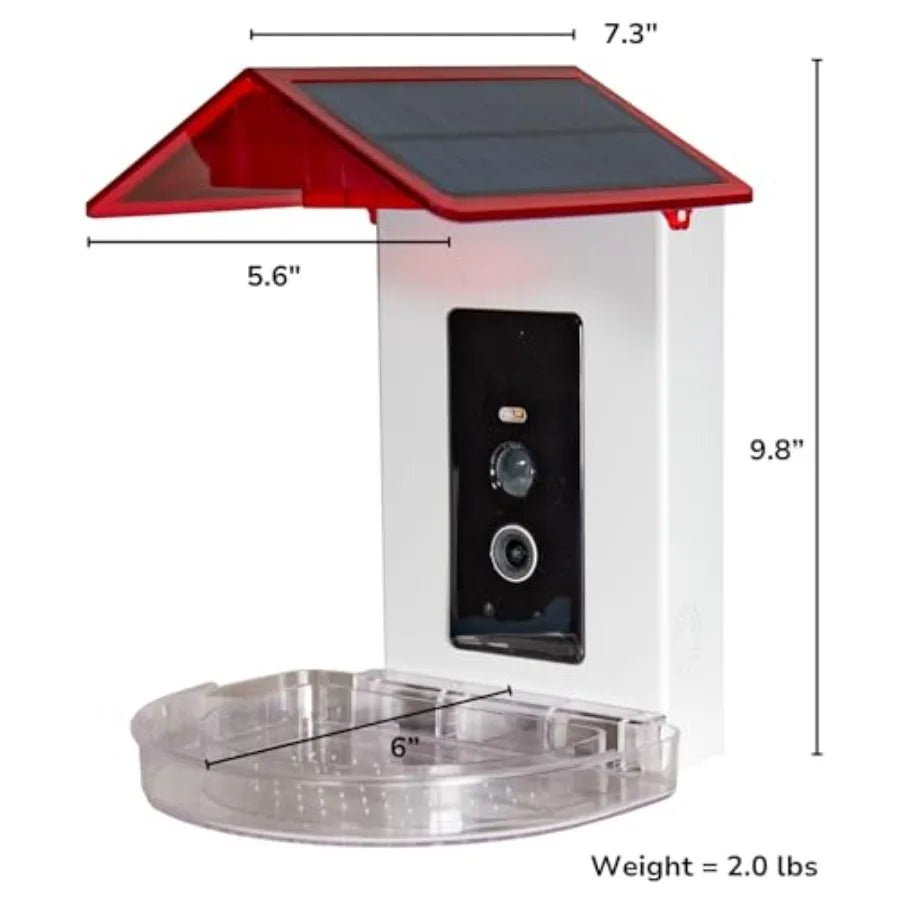 Smart 2-in-1 Hummingbird Feeder with Camera, Solar Roof, AI Bird Identification