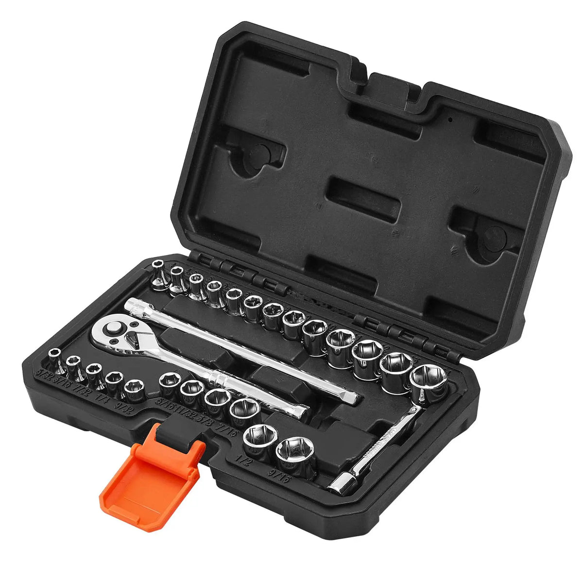 1/4 inch Drive Socket and Ratchet Set, SAE and Metric
