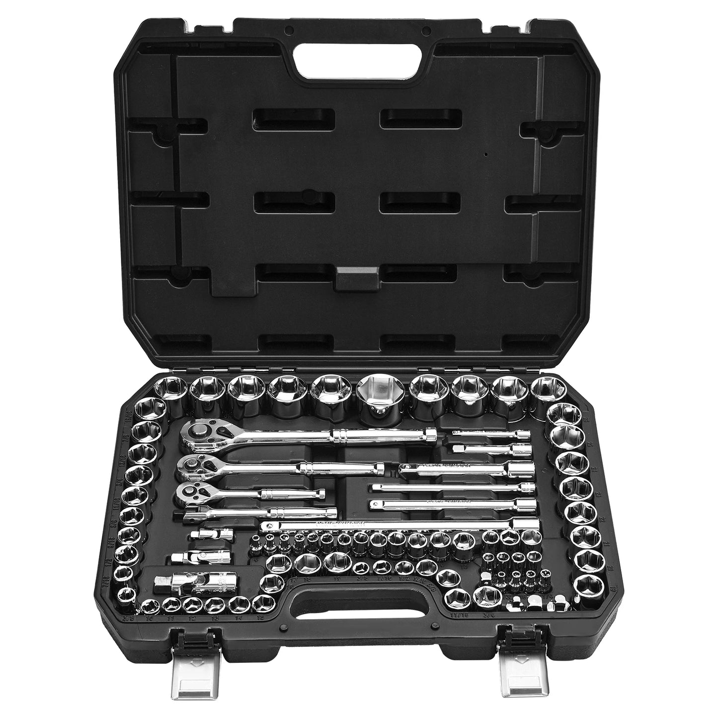 3/8 1/4 1/2in Drive Socket and Ratchet Set SAE Metric