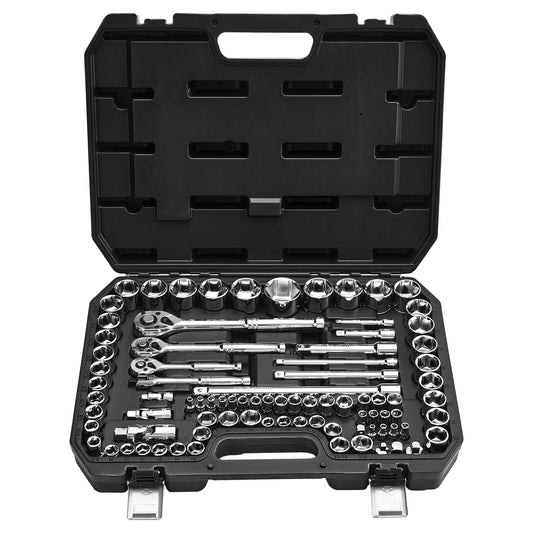 3/8 1/4 1/2in Drive Socket and Ratchet Set SAE Metric