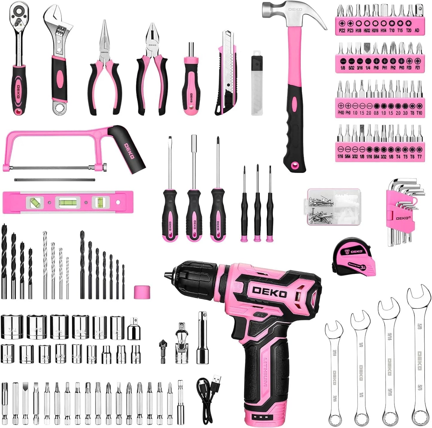 Home Mechanic Toolbox with 12V Cordless Drill
