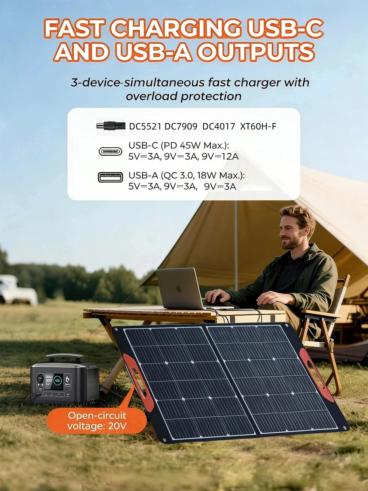 Portable Folding Solar Panel with 1 USB Port