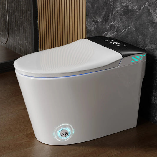Elongated Smart Toilet with Bidet Built in