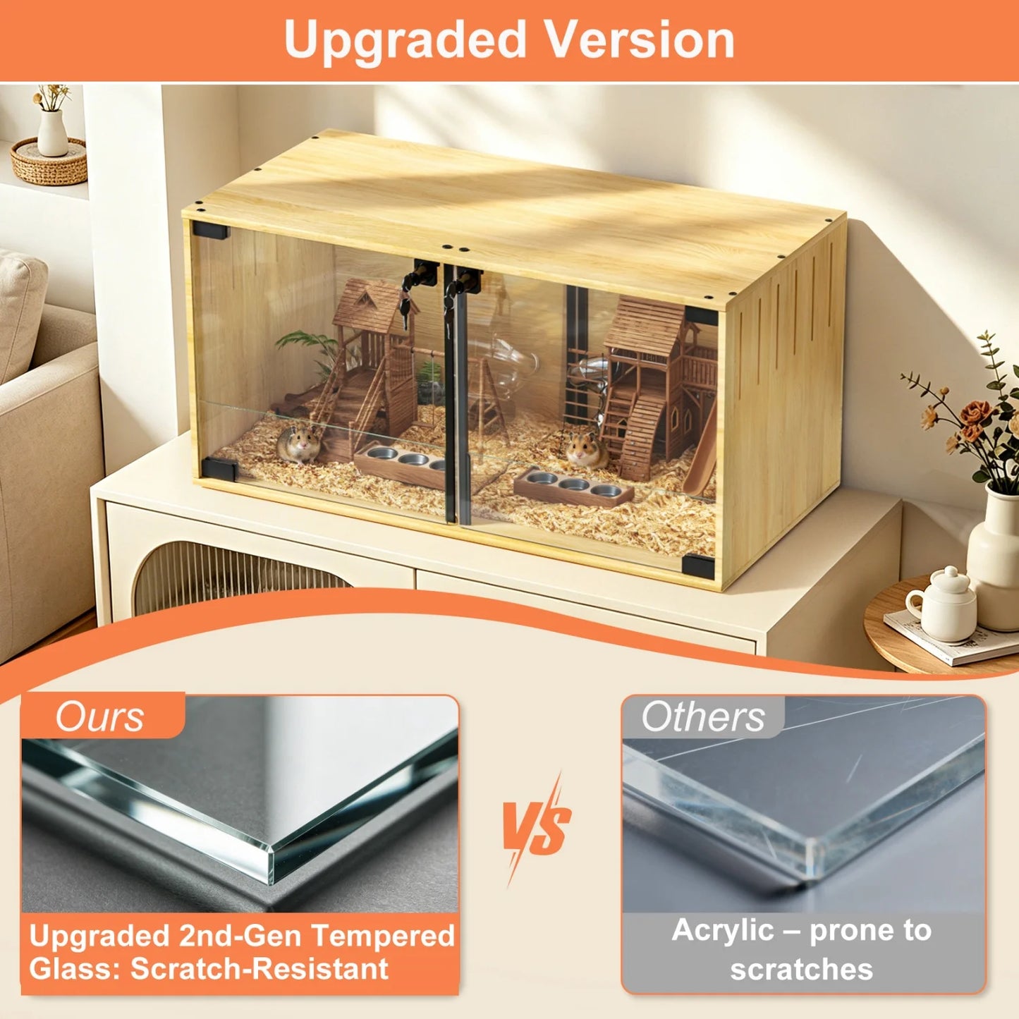 Wooden Hamster Guinea Pigs Cage