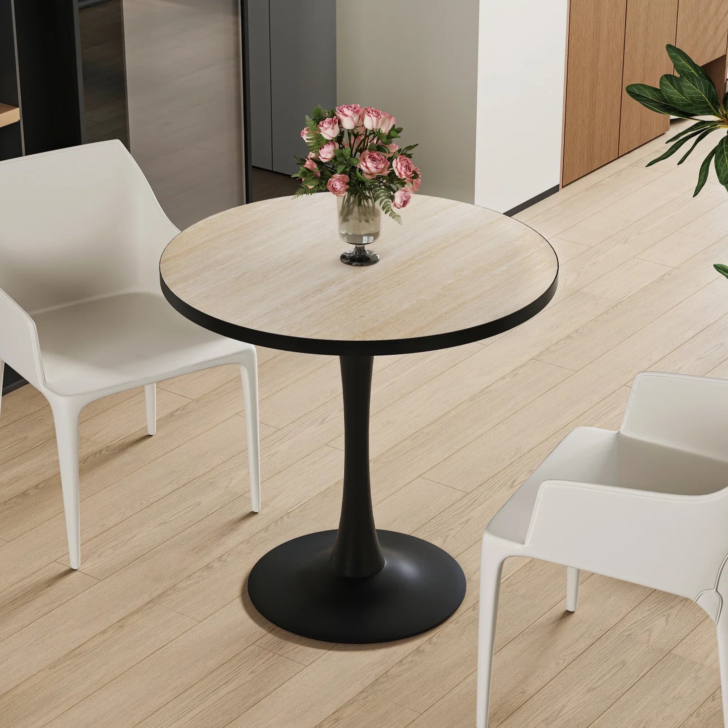 77cm Round Dining Table Chairs Not Included