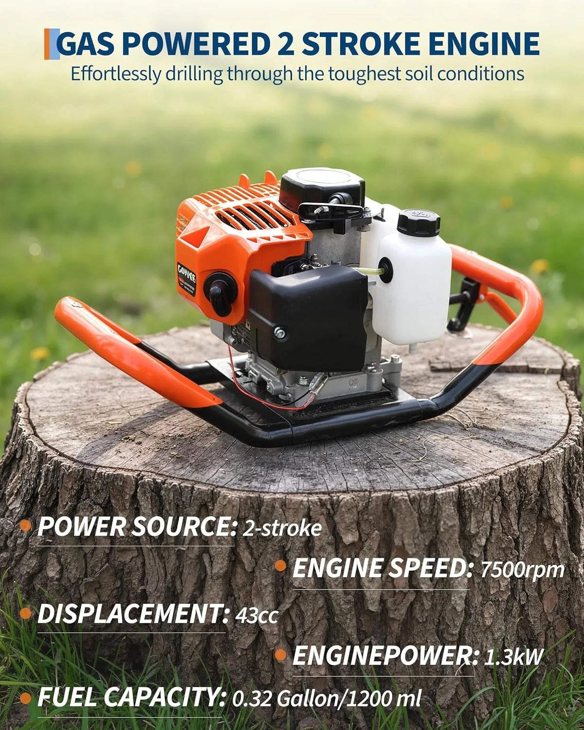 43cc Gas Powered Post Hole Digger