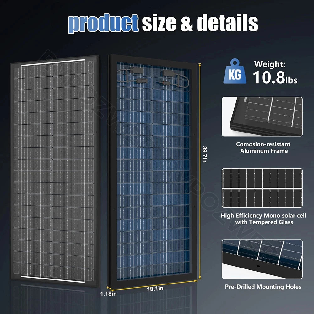 Bifacial Solar Panels 100W 3/6 Pcs