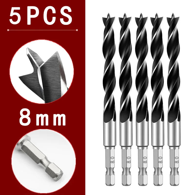 Three Pointed Woodworking Drill Bit Set