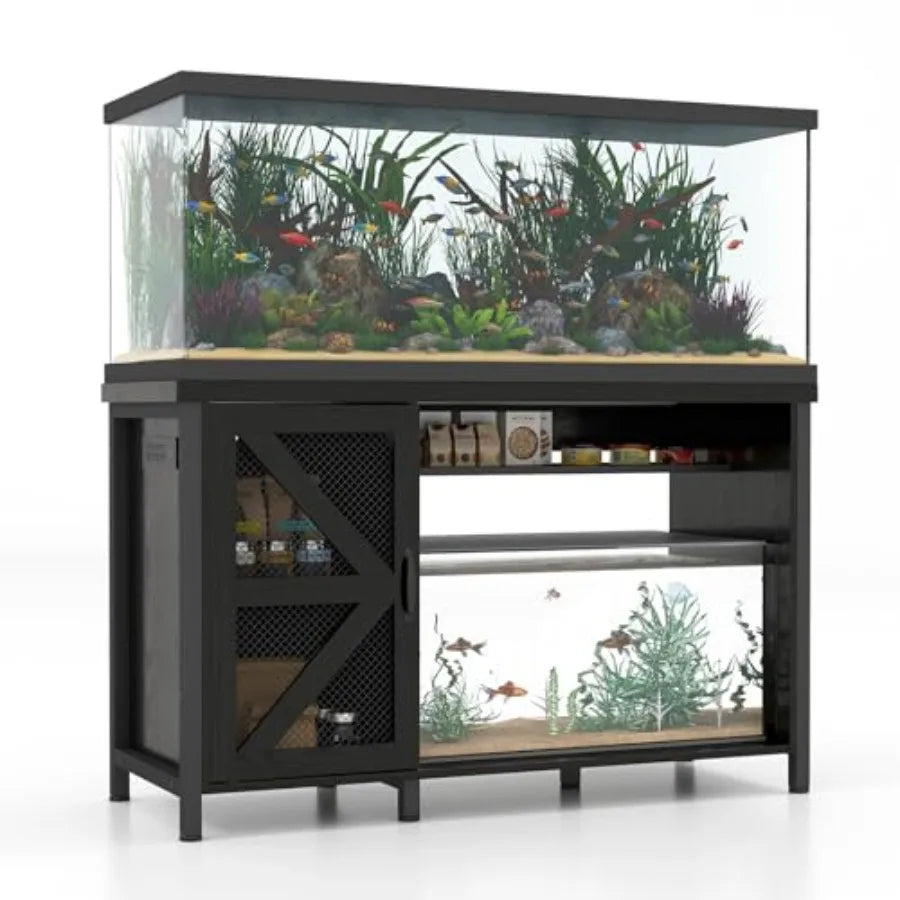 55-75 Gallon Aquarium Stand with Power Outlets and LED Light