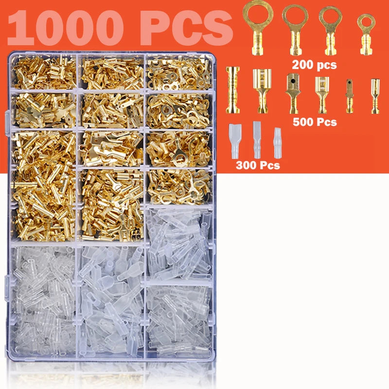 Assorted Electrical Wire Terminals and Crimp tool