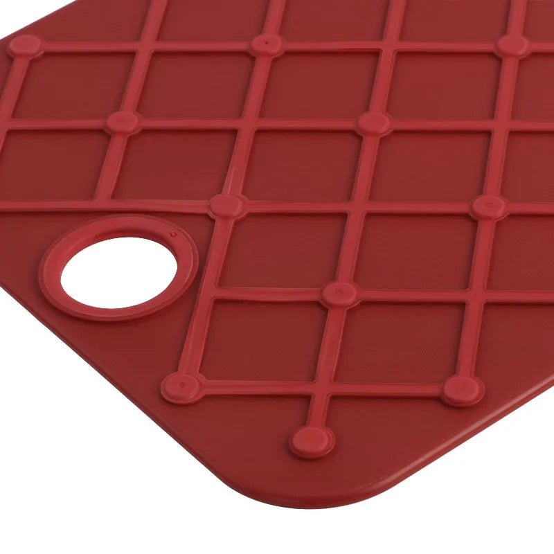 14" x 11" Gripper Non-Slip Poly Cutting Board, Red