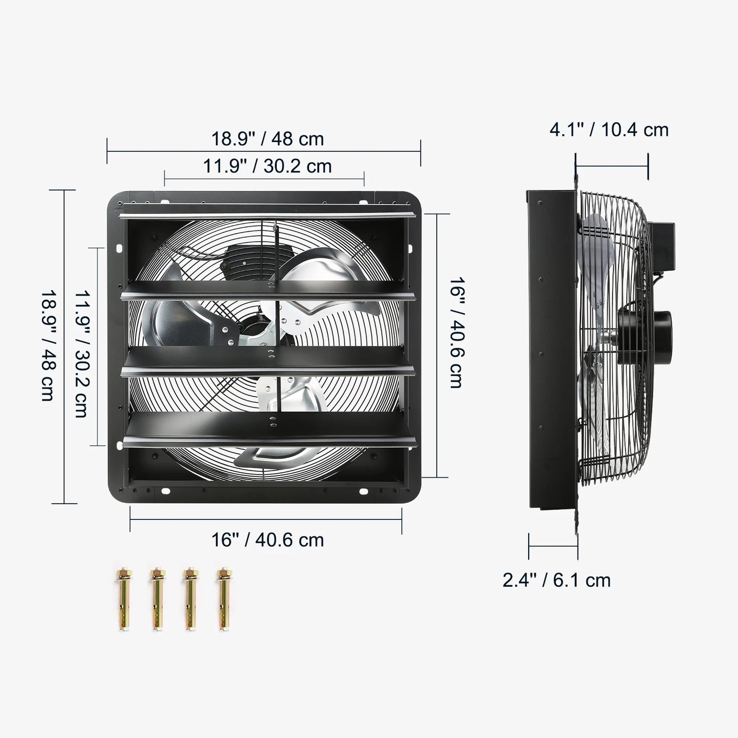 Wall Mount Attic Shutter Exhaust Fan AC