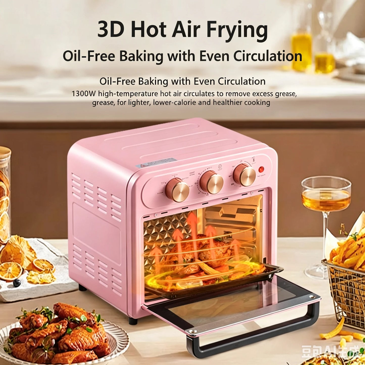 15L Visible Air Fryer Oven Retro