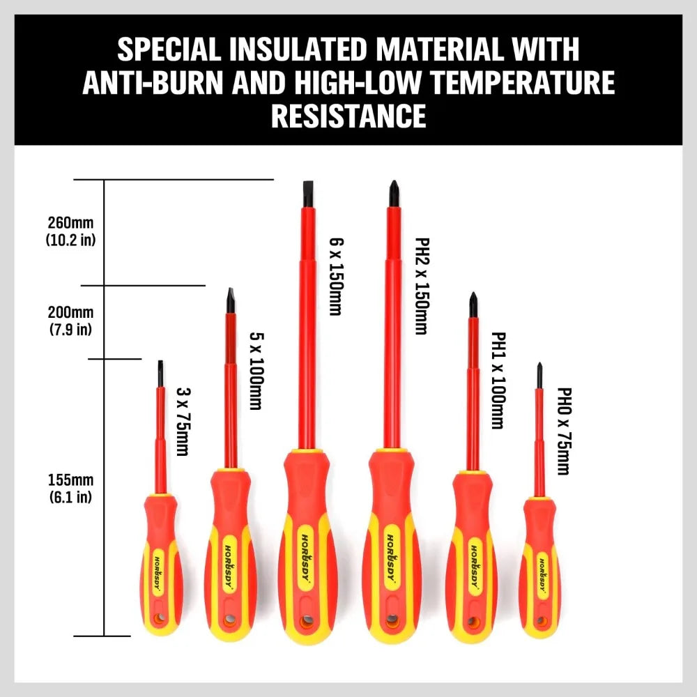6-Piece 1000V Insulated Screwdriver Set