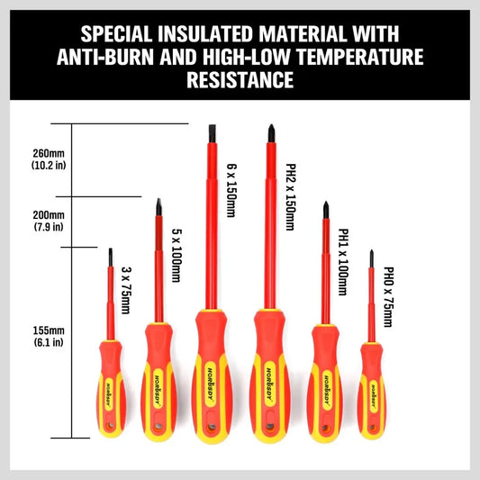 6-Piece 1000V Insulated Screwdriver Set