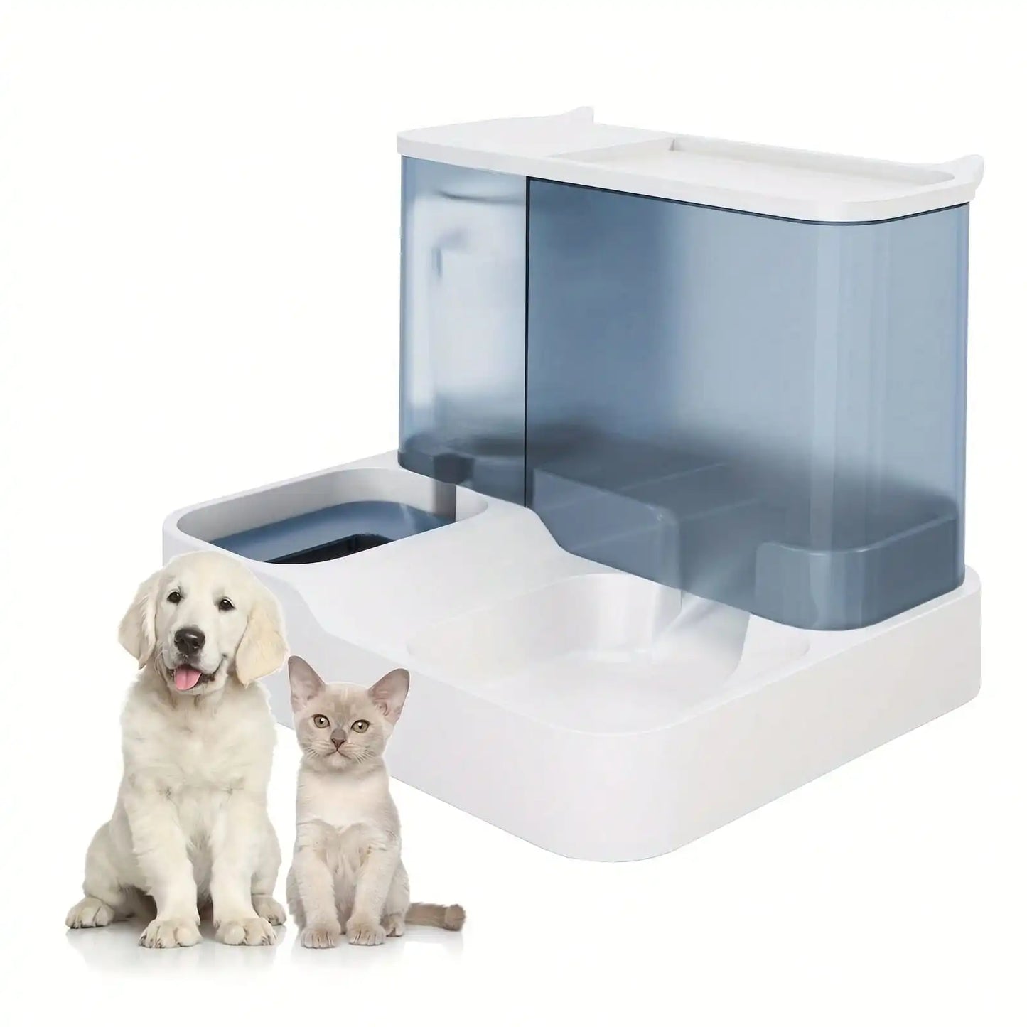 Automatic Cat Food And Water Dispenser Set Gravity-Fed