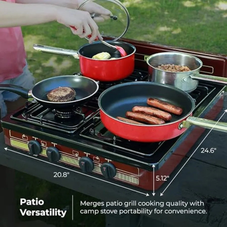 Outdoor gas stove for camping, tailgating, cookouts