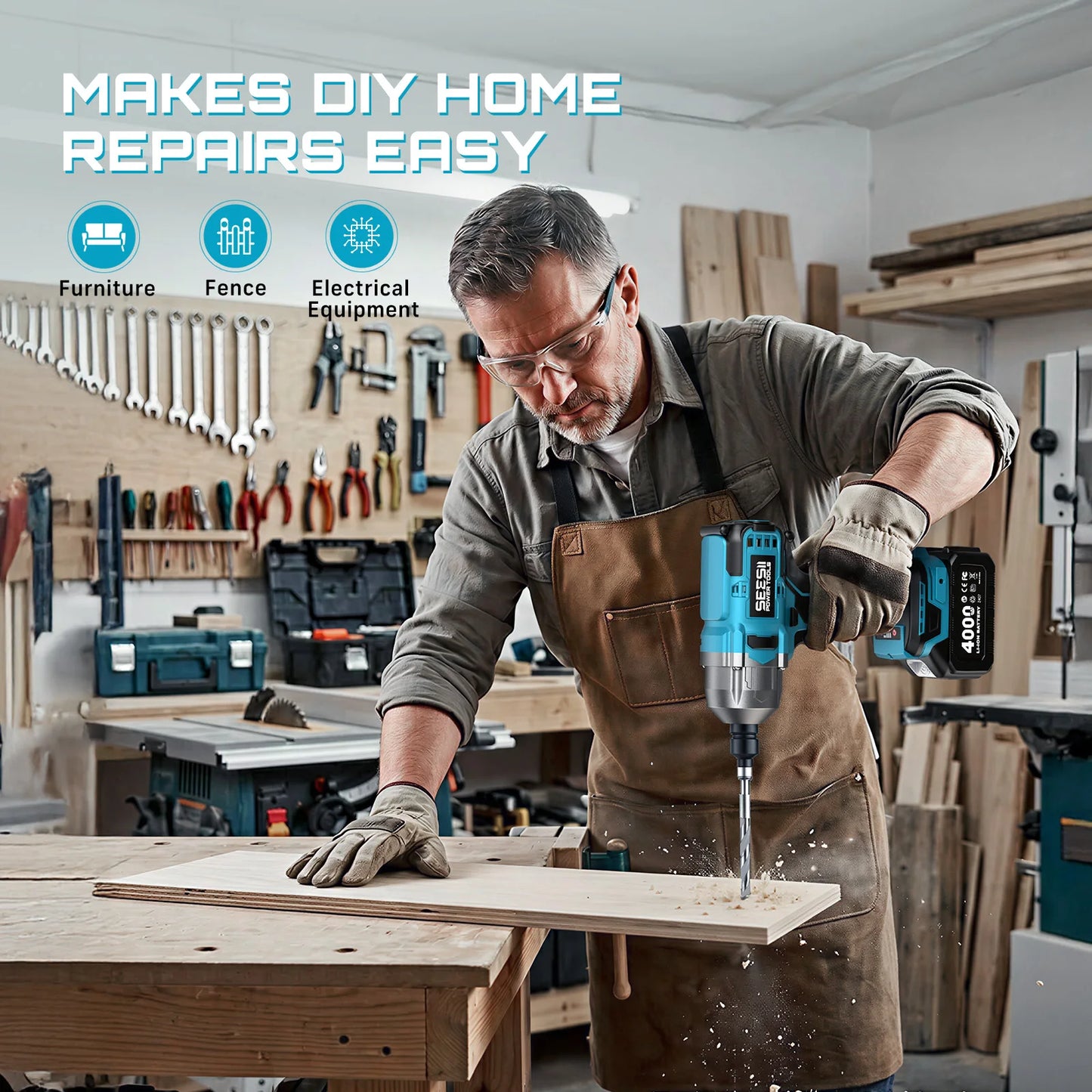 1/2 Inch Impact Wrench & Cordless Drill