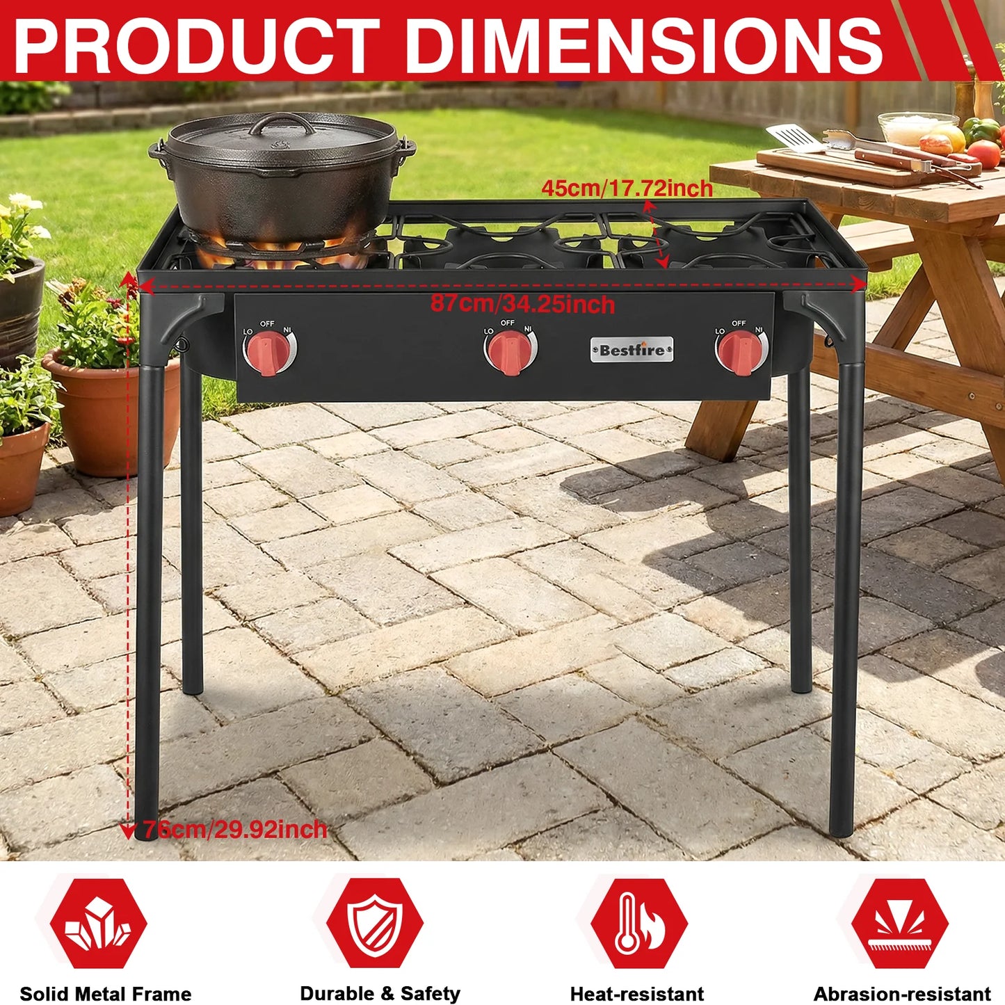 3 Burner Propane Camping Stove