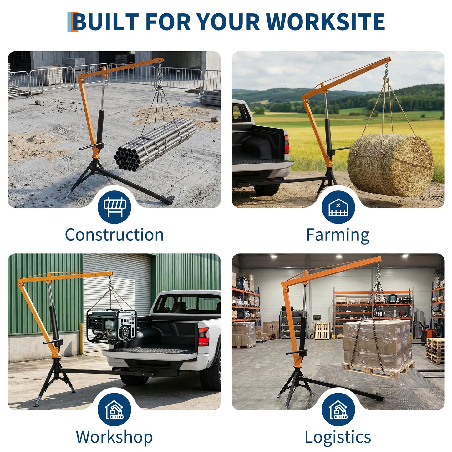 1000 Lbs Truck Crane Hydraulic