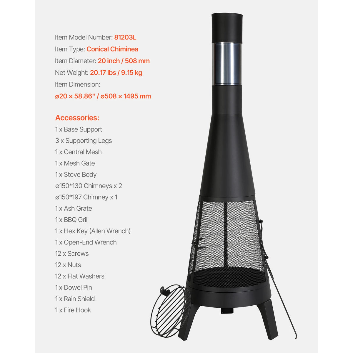 Chiminea 20 Inch