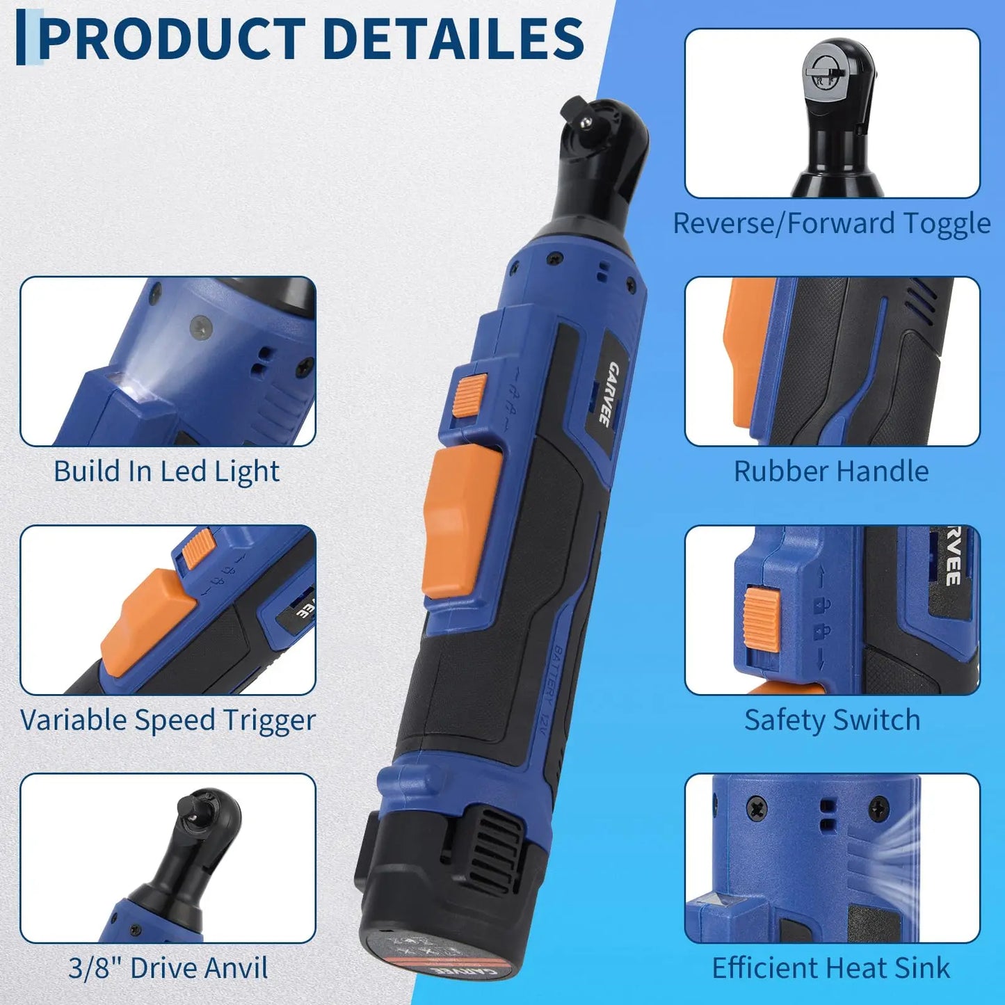 3/8in Cordless Electric Ratchet Wrench Kit